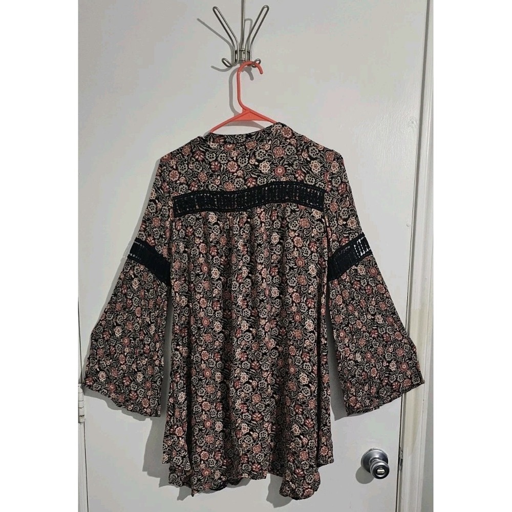 Knox Rose Swing Dress Womens M Lagenlook Bohemian‎ Cottagecore Floral Crotchet - Picture 10 of 11